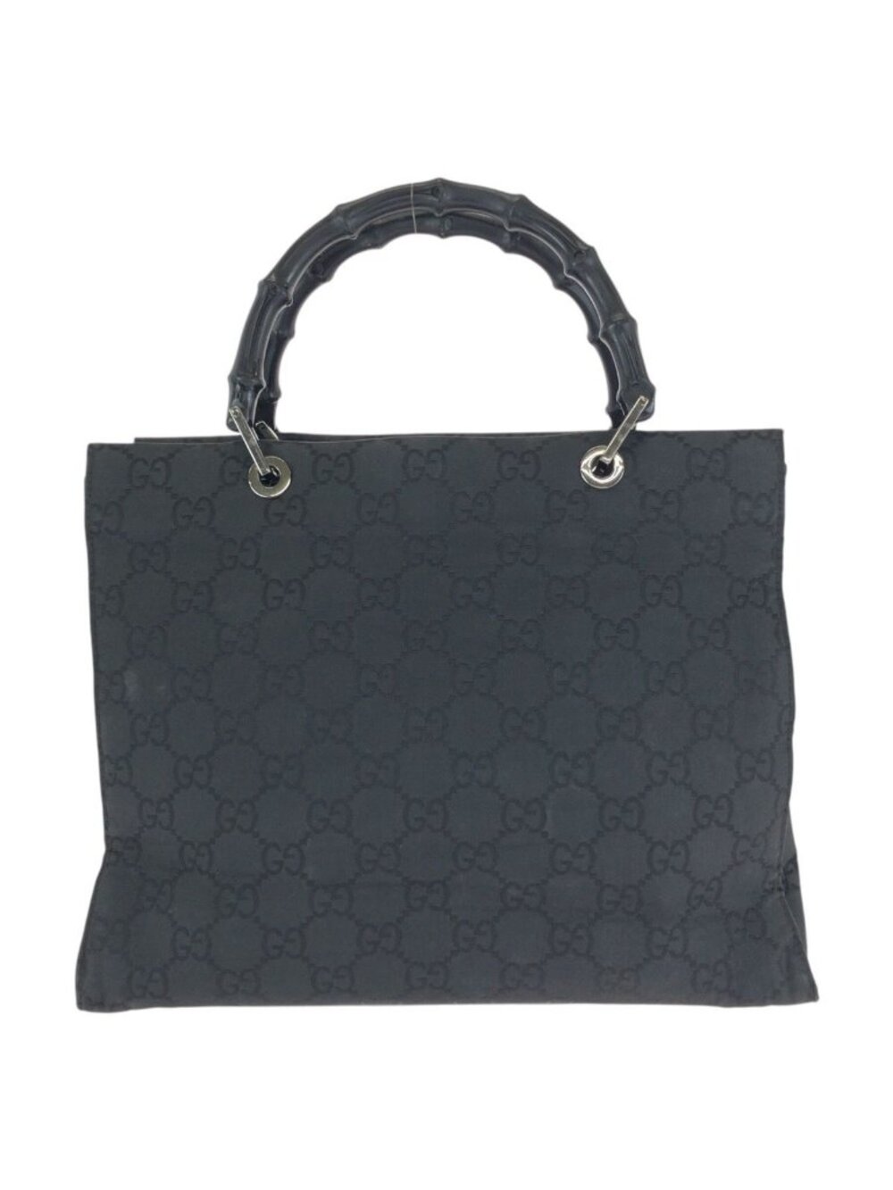 Gucci Bamboo Black Silver Nylon 002 Tote